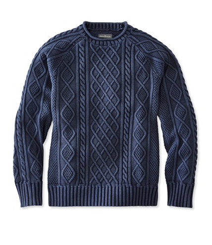 Men's Signature Rollneck Fisherman Sweater, Washed | Free Shipping at L ...