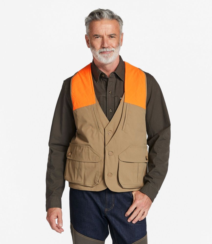 Men's Double L® Upland Hunter's Vest, Nylon, Dark Khaki/Hunter Orange, small image number 2