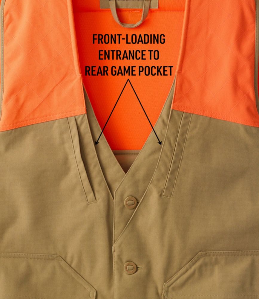 Men's Double L® Upland Hunter's Vest, Nylon, Dark Khaki/Hunter Orange, small image number 6