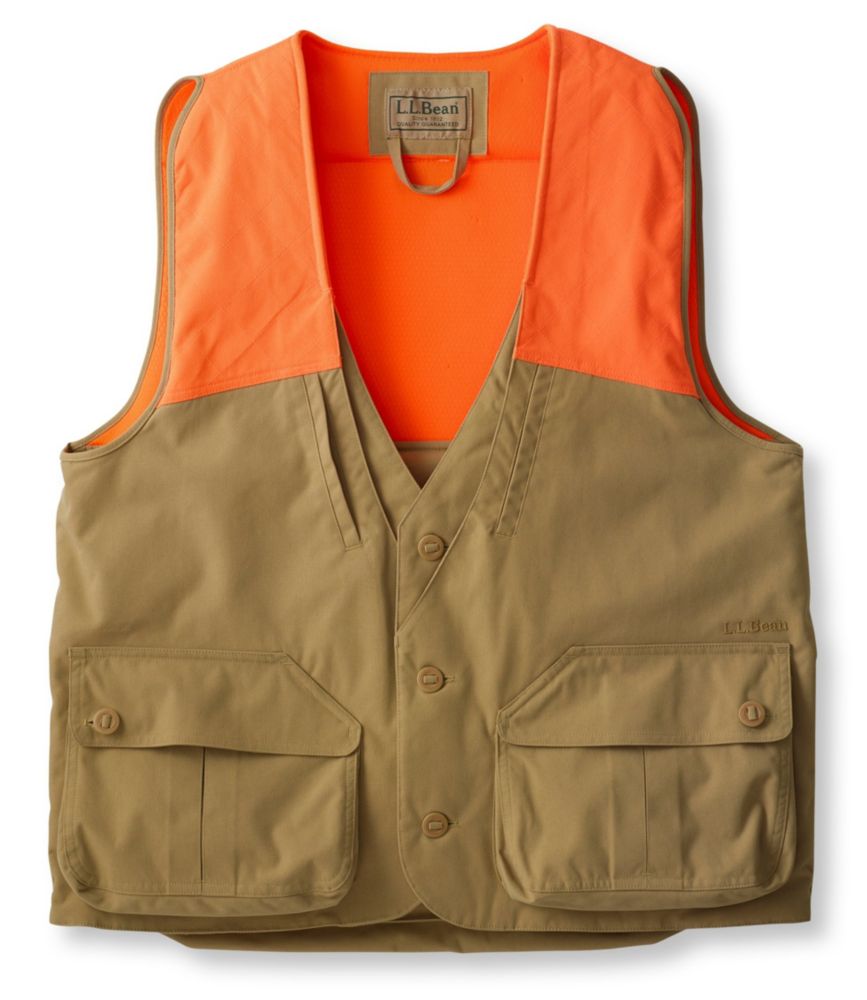 Men's Double L® Upland Hunter's Vest, Nylon, Dark Khaki/Hunter Orange, small image number 1