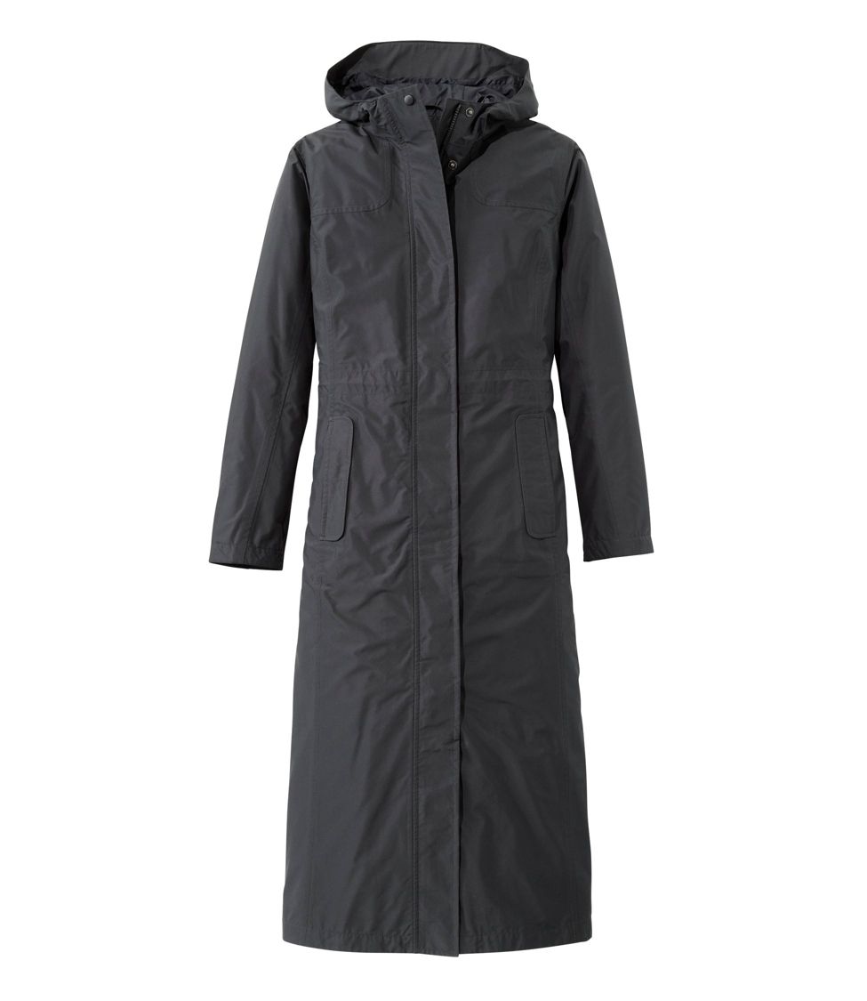 Ankle length clearance raincoat with hood