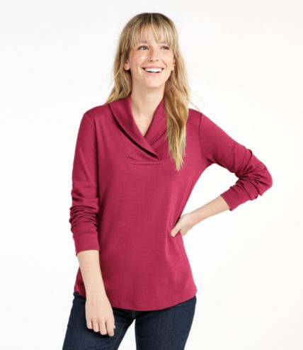 Women's L.L.Bean Pullover, Long-Sleeve Shawl Collar | Free Shipping at ...