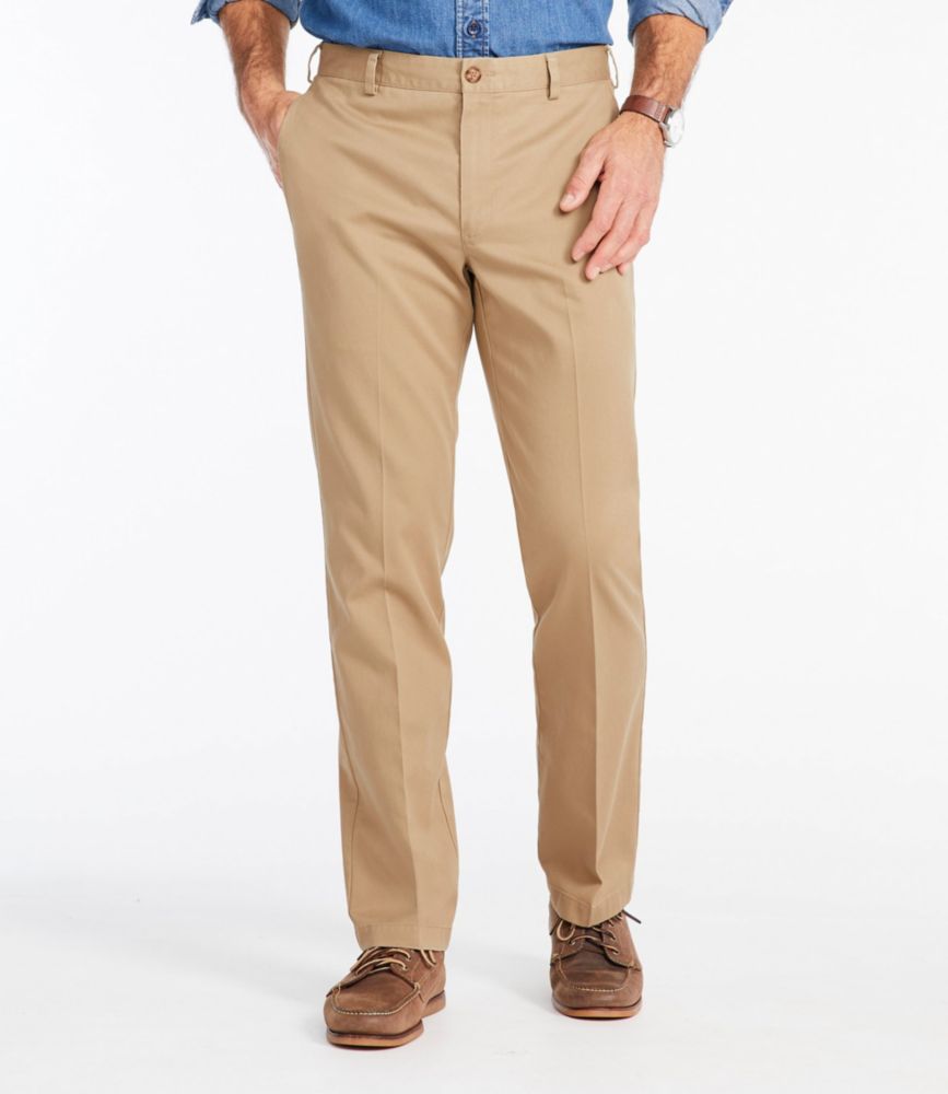 Men's Wrinkle-Free Double L® Chinos, Standard Fit, Plain Front, Khaki, small image number 2