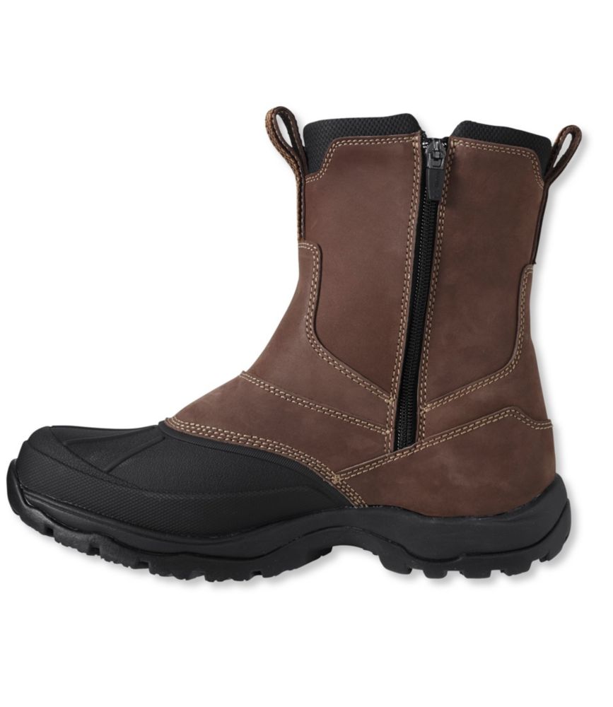 mens winter boots with zipper on side