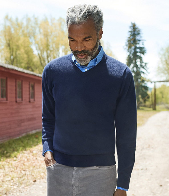 Mens Cashmere V Sweater