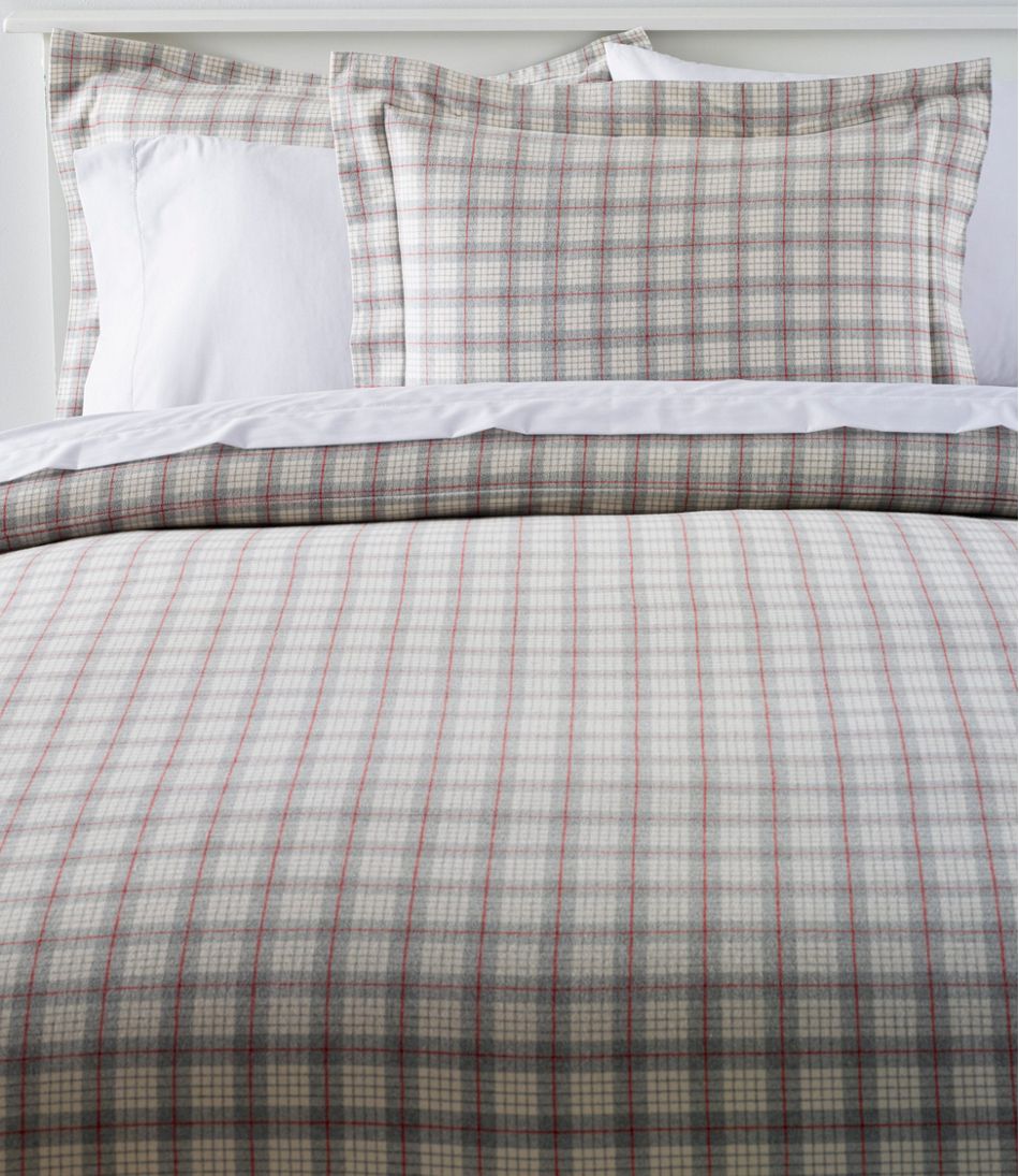 Heritage Chamois Flannel Comforter, Plaid Flannel Duvet Cover Queen