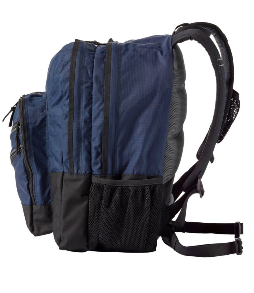 a blue backpack