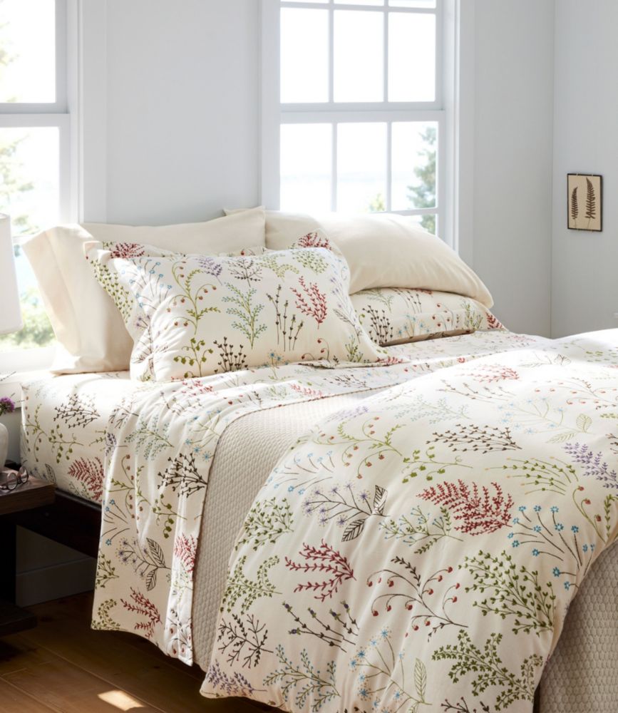 Botanical Floral Flannel Sheet Collection