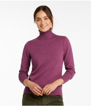 Women's Cotton/Cashmere Sweater, Turtleneck