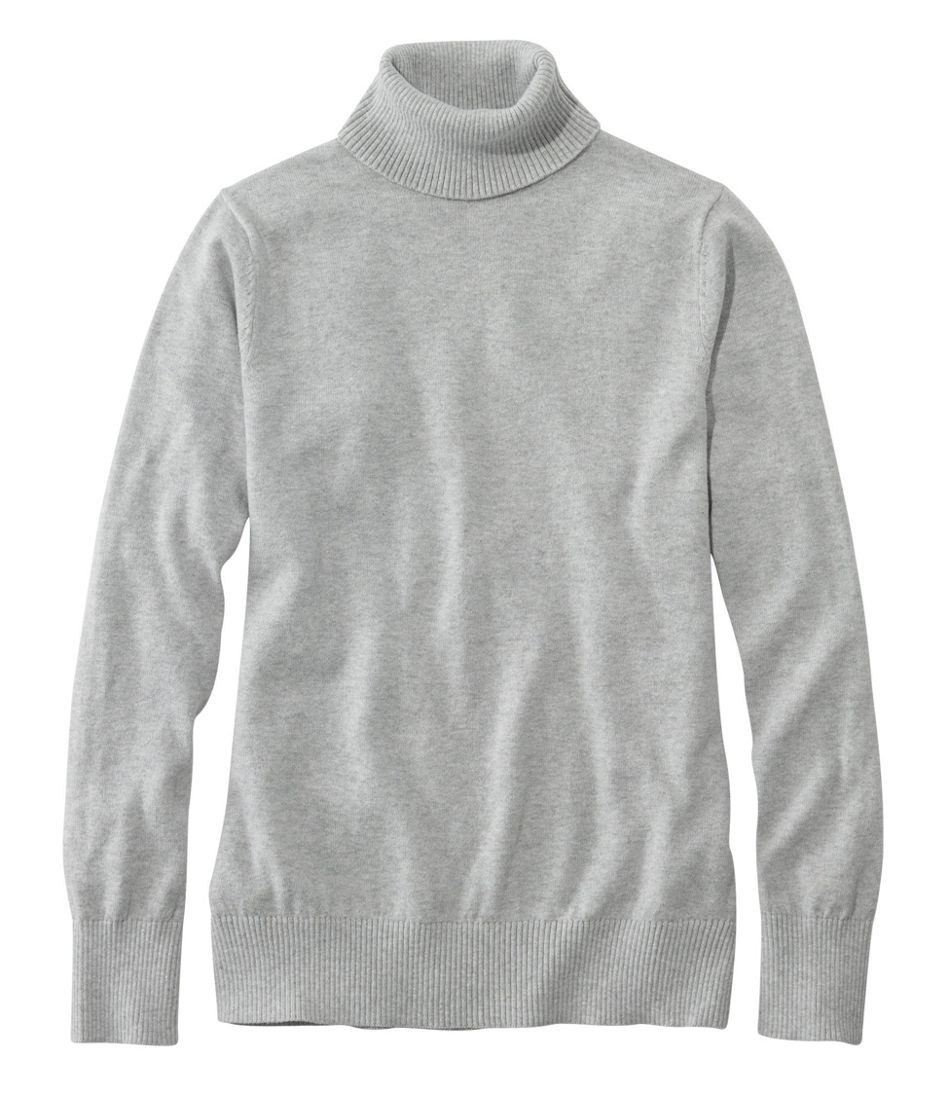 Women's grey turtleneck sweater