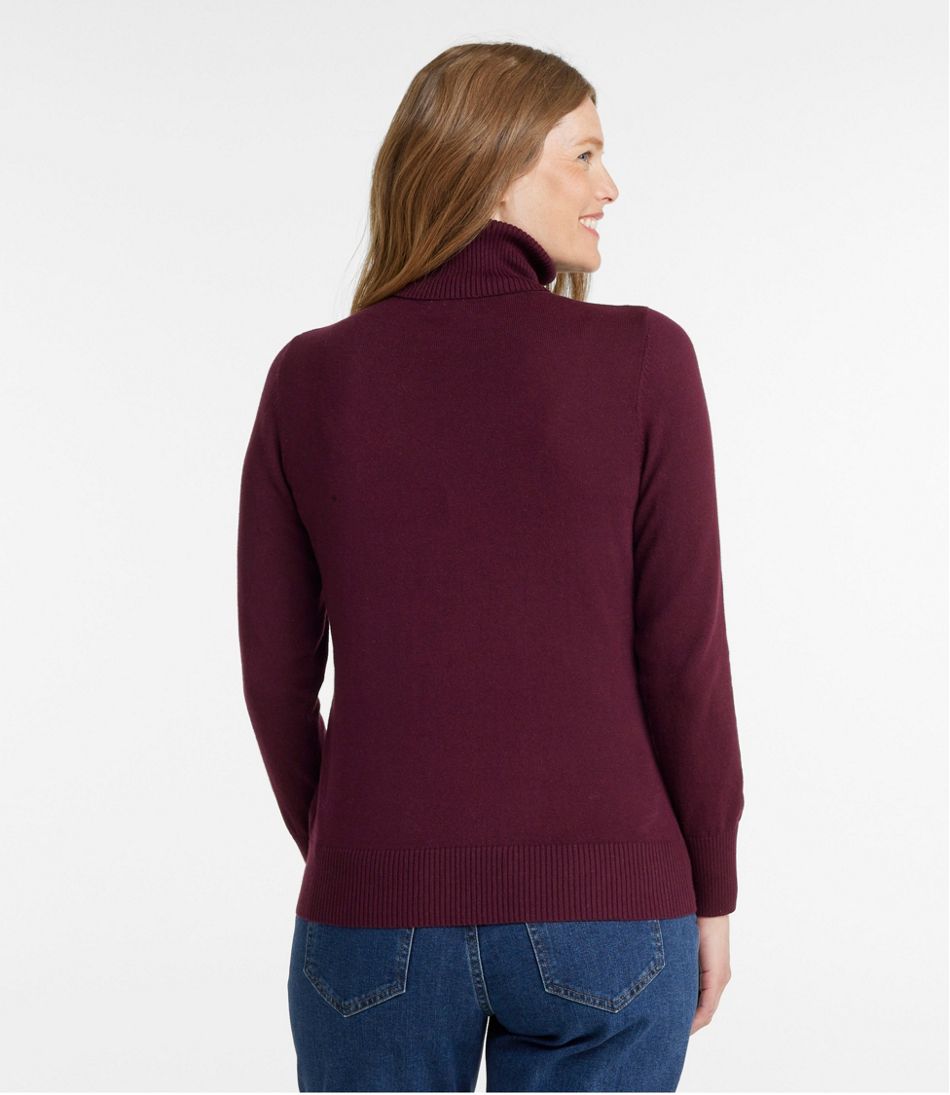 Women's Cotton/Cashmere Sweater, Turtleneck