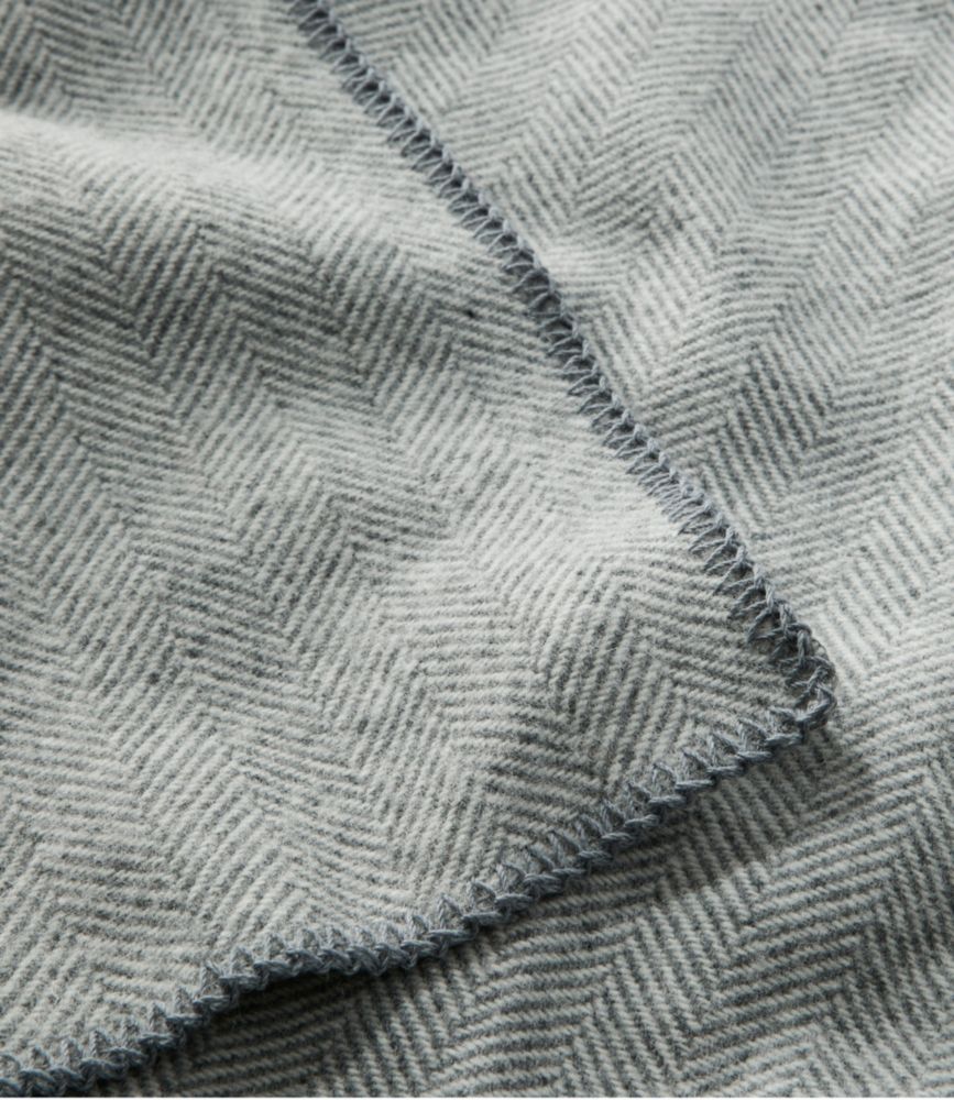 Washable Wool Blanket, Herringbone, Blue/Cream, small image number 2