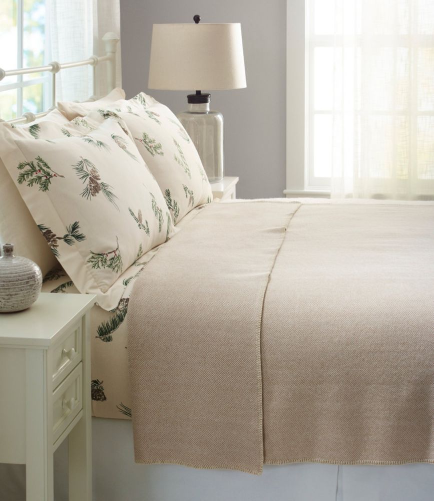 Washable Wool Blanket, Herringbone, Blue/Cream, small image number 7