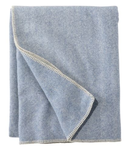 Washable Wool Blanket, Herringbone - Full, Any Color