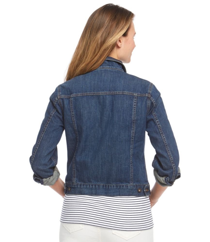 women blue jean jacket