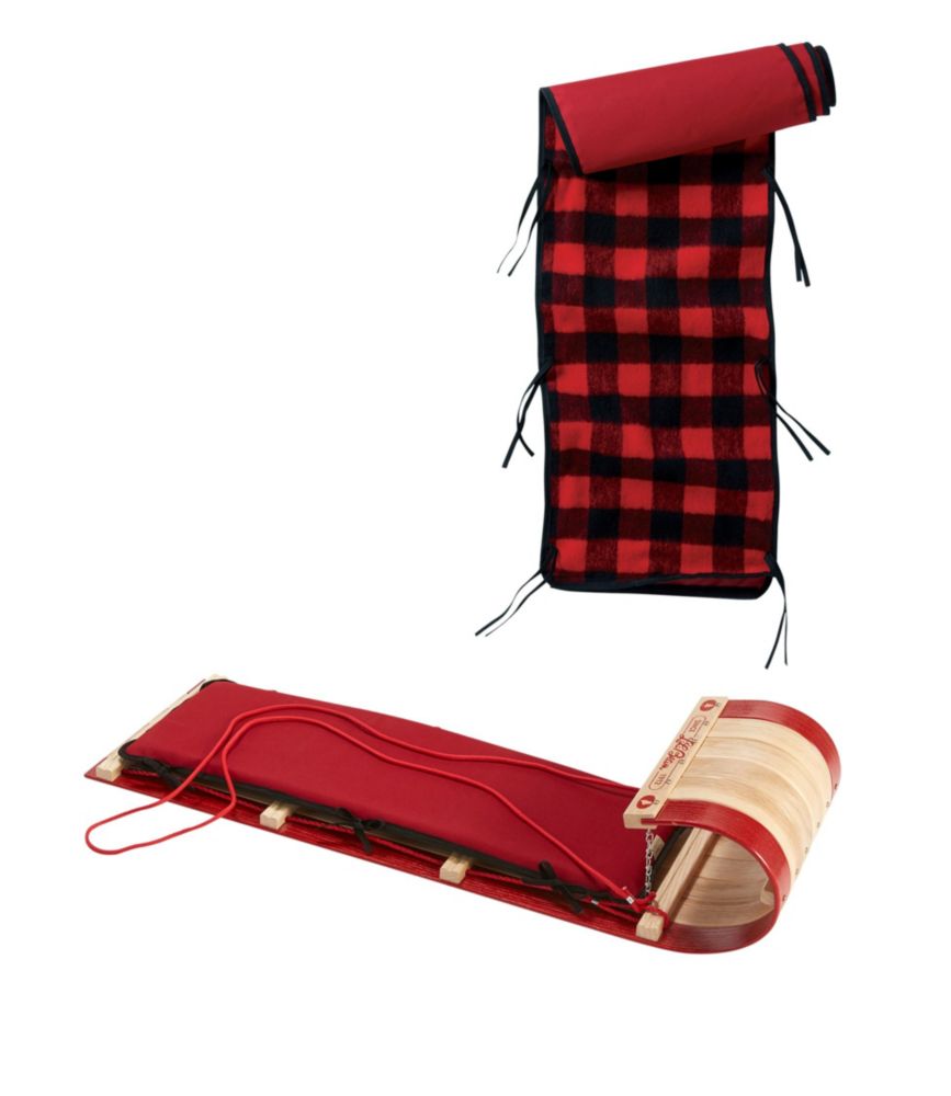 Toboggan with Cushion and Buffalo Plaid Cushion Cover, Small at L.L.Bean