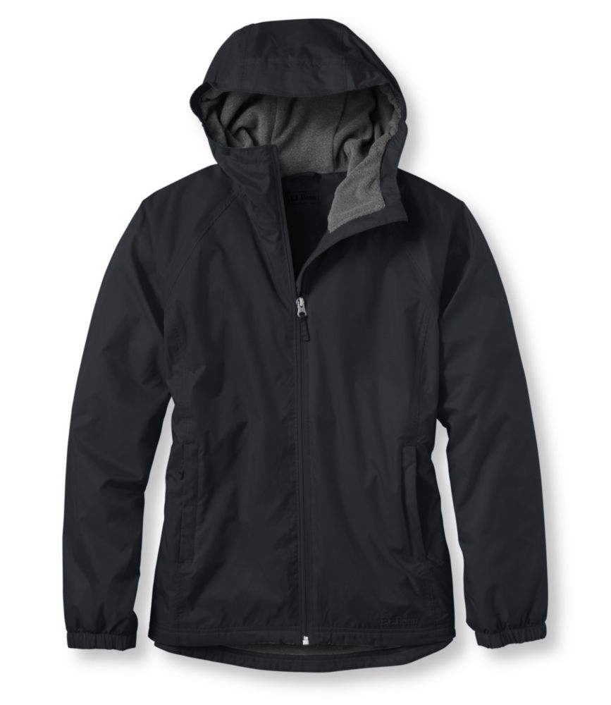 lined rain jacket with hood