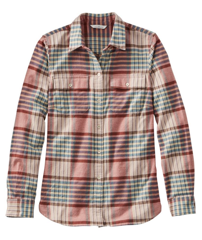 Image of Women's Signature Lightweight Flannel Shirt, Plaid Orange XL