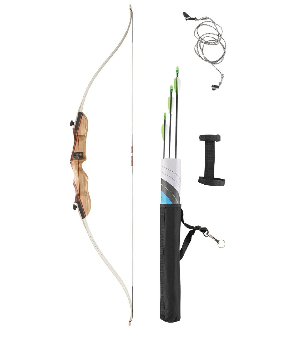 Junior Archery Black Recurve Bow Set Youth Kit Arrows & Target Package 