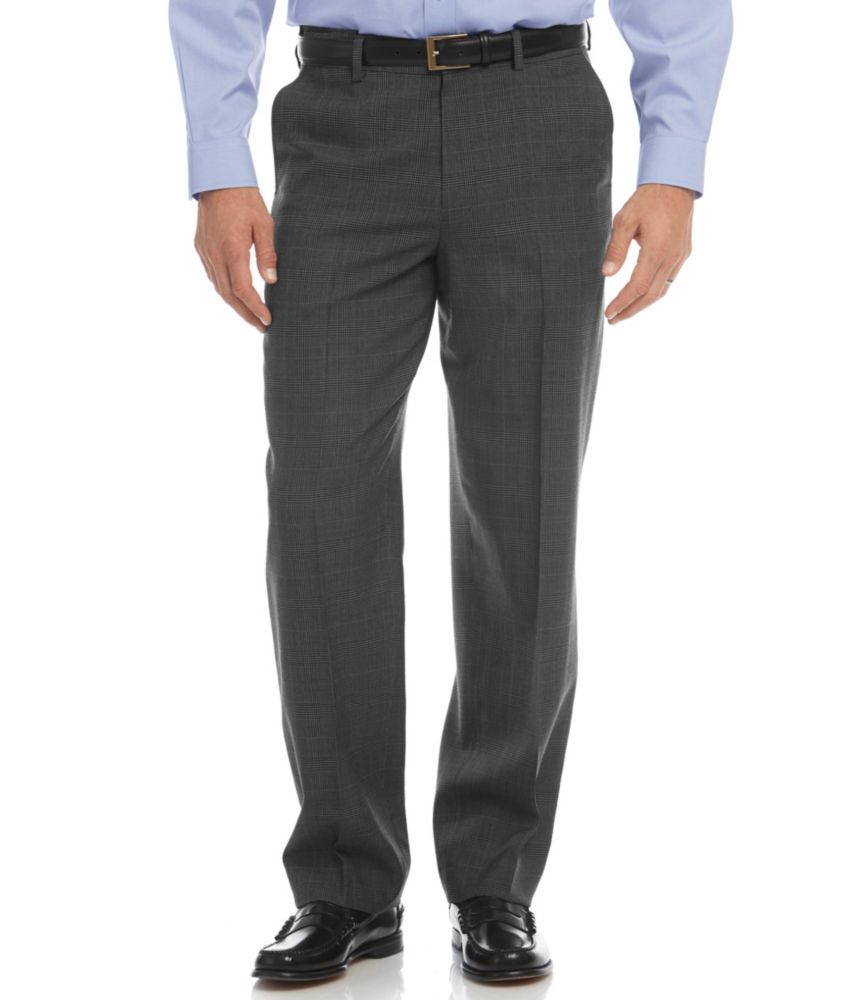 Men's Washable YearRound Wool Pants, Hidden Comfort Waist Plain Front