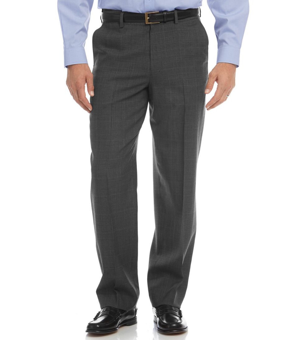Men's Washable Year-Round Wool Pants, Hidden Comfort Waist Plain Front ...
