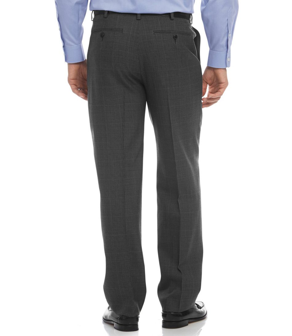 Men's Washable Year-Round Wool Pants, Hidden Comfort Waist Plain Front