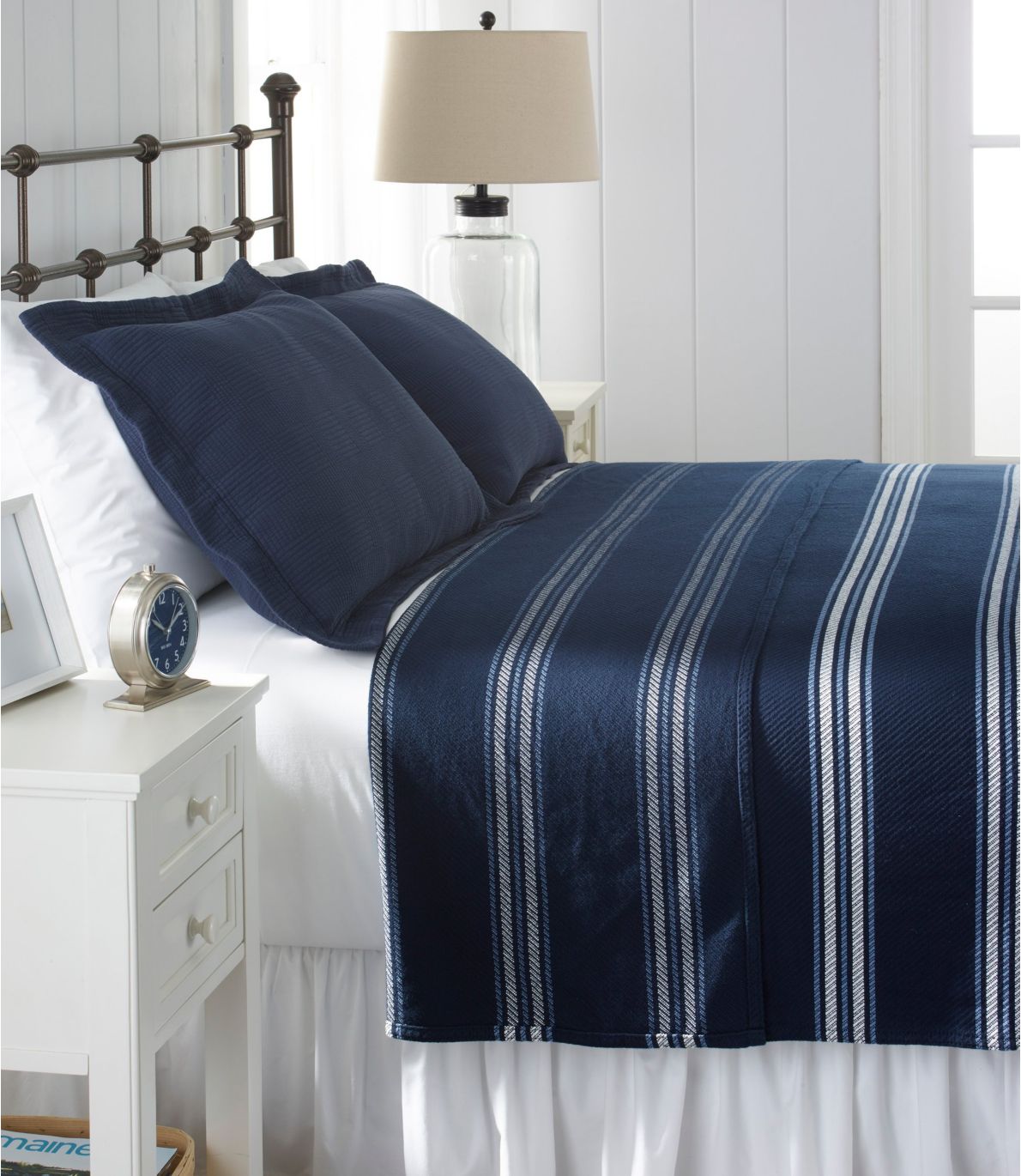 Maine-Made Cotton Blanket, Stripe