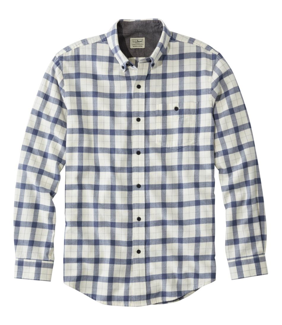 Men's Lakewashed Flannel Shirt, Slightly Fitted Plaid | Shirts at L.L.Bean