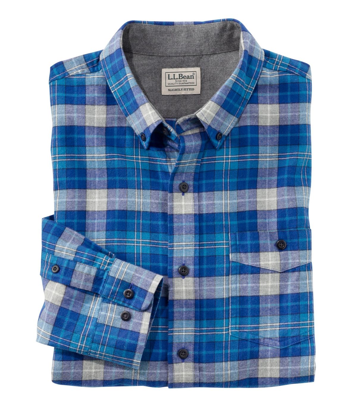 Men's Lakewashed Flannel Shirt, Slightly Fitted Plaid at L.L. Bean
