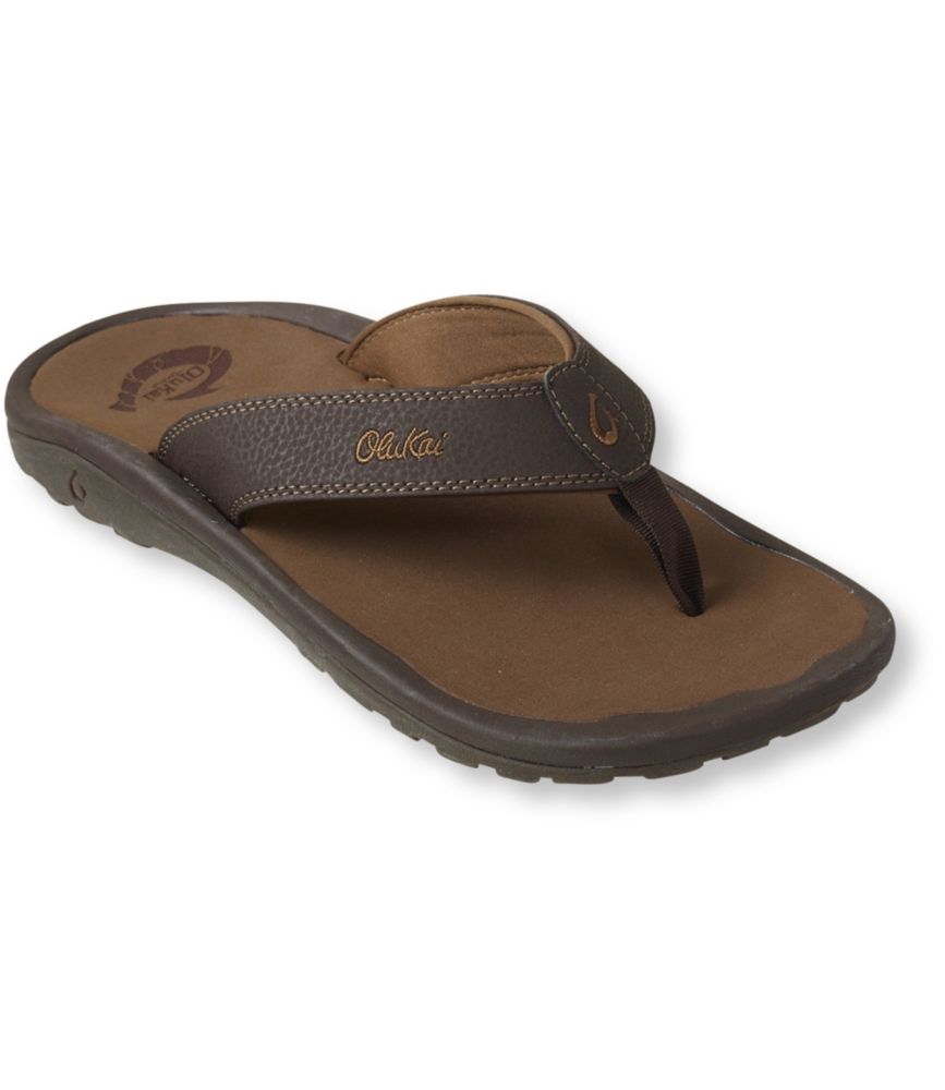 olukai mens leather flip flops