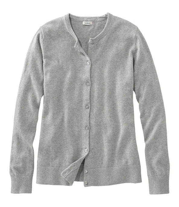 Women's Cotton Cashmere Cardigan, Light Gray Heather, large image number 0