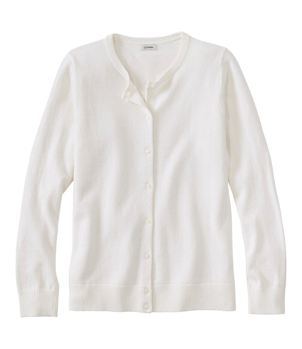 Women's Cotton Cashmere Cardigan, Sea Salt, large image number 0