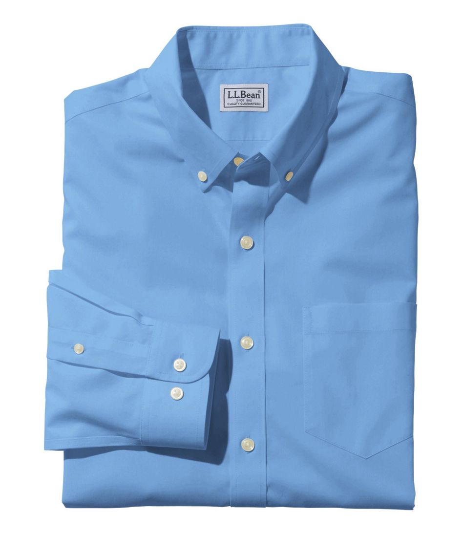 Men's L.L.Bean Wrinkle-Free Poplin Shirt, Long-Sleeve | Dress Shirts at ...