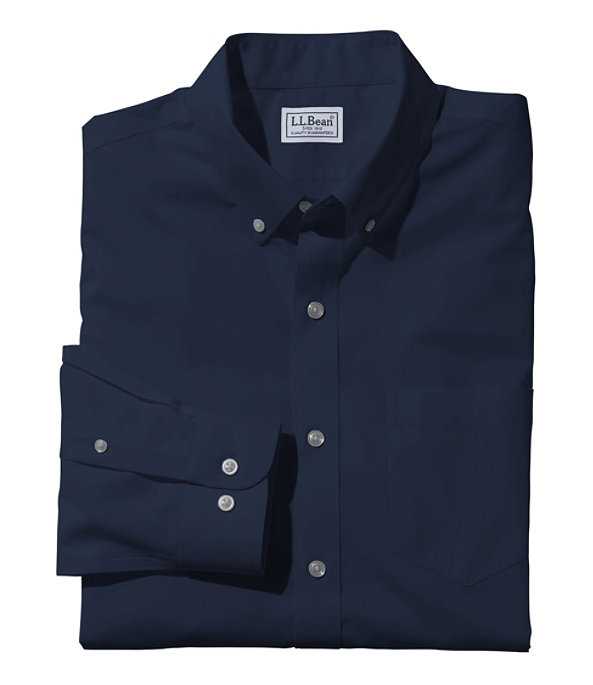 Wrinkle-Free Poplin Shirt, Bright Navy, large image number 0