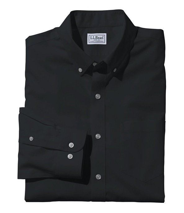 Wrinkle-Free Poplin Shirt, Classic Black, large image number 0