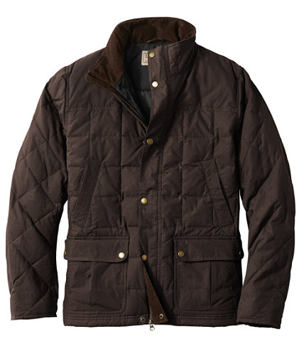 Men's L.L.Bean Upcountry Waxed-Cotton Down Jacket | Outerwear & Vests ...