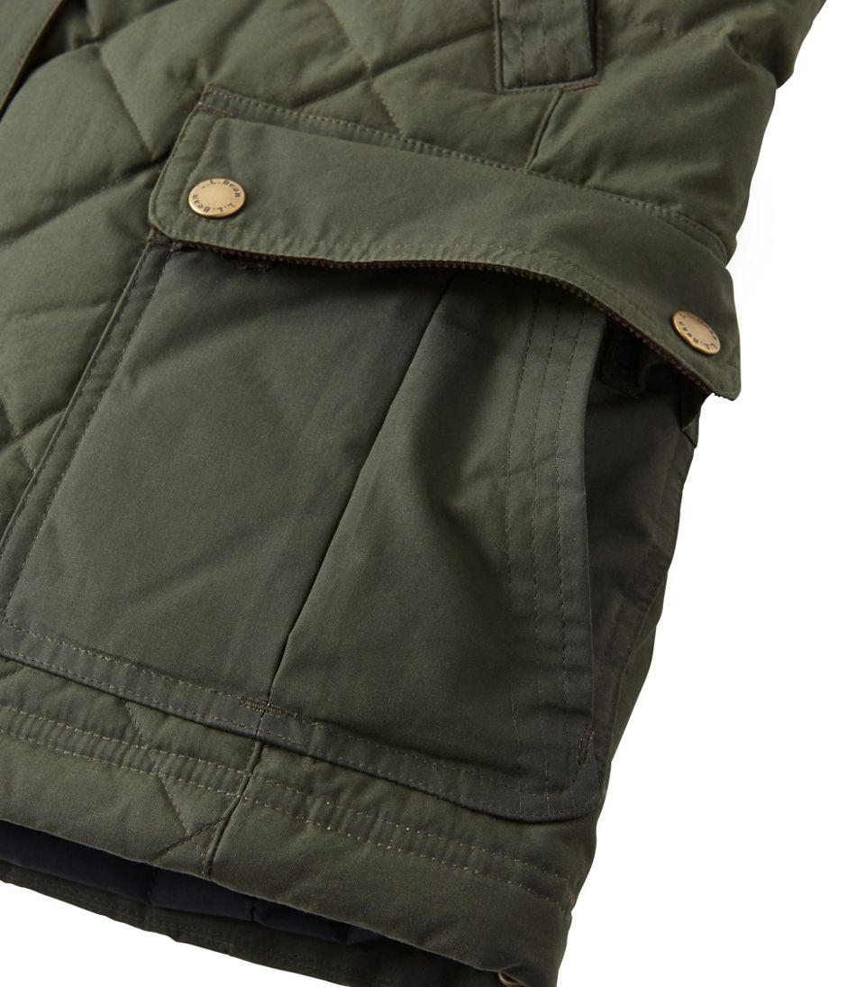Women's L.L.Bean Upcountry Waxed-Cotton Down Jacket | Outerwear & Vests ...