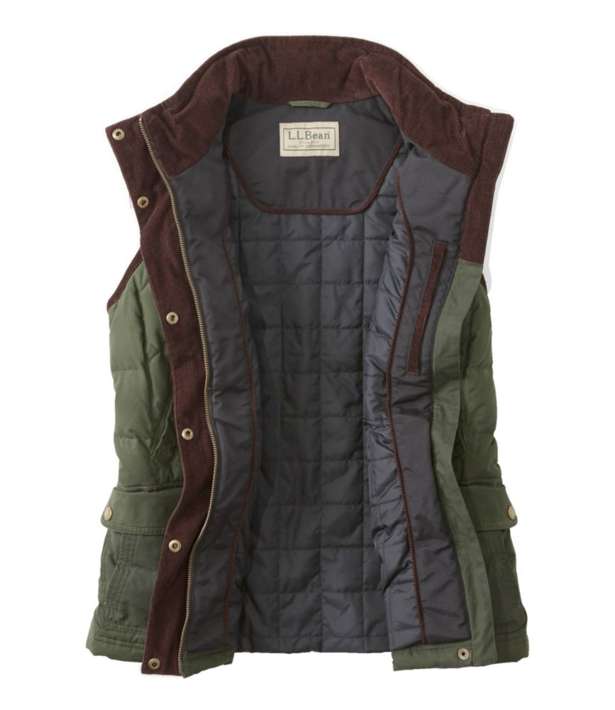 Women's L.L.Bean Upcountry Waxed Cotton Down Vest, Coffee Bean, small image number 4