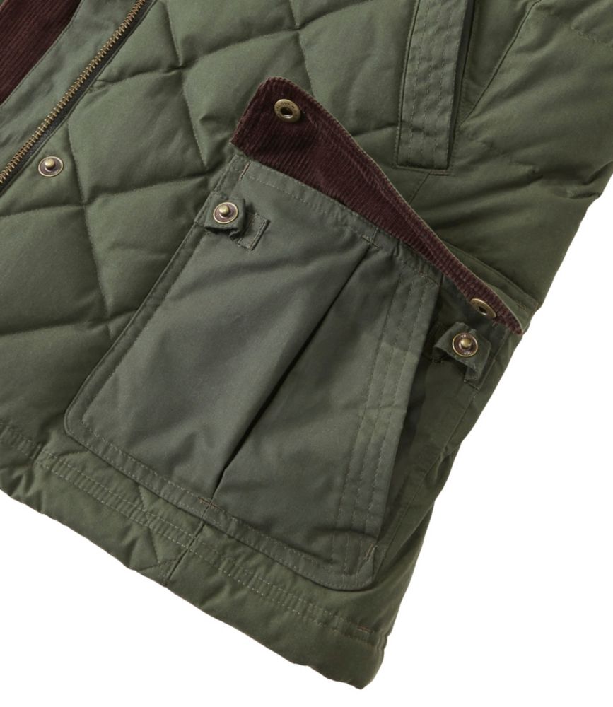 Women's L.L.Bean Upcountry Waxed Cotton Down Vest, Coffee Bean, small image number 5