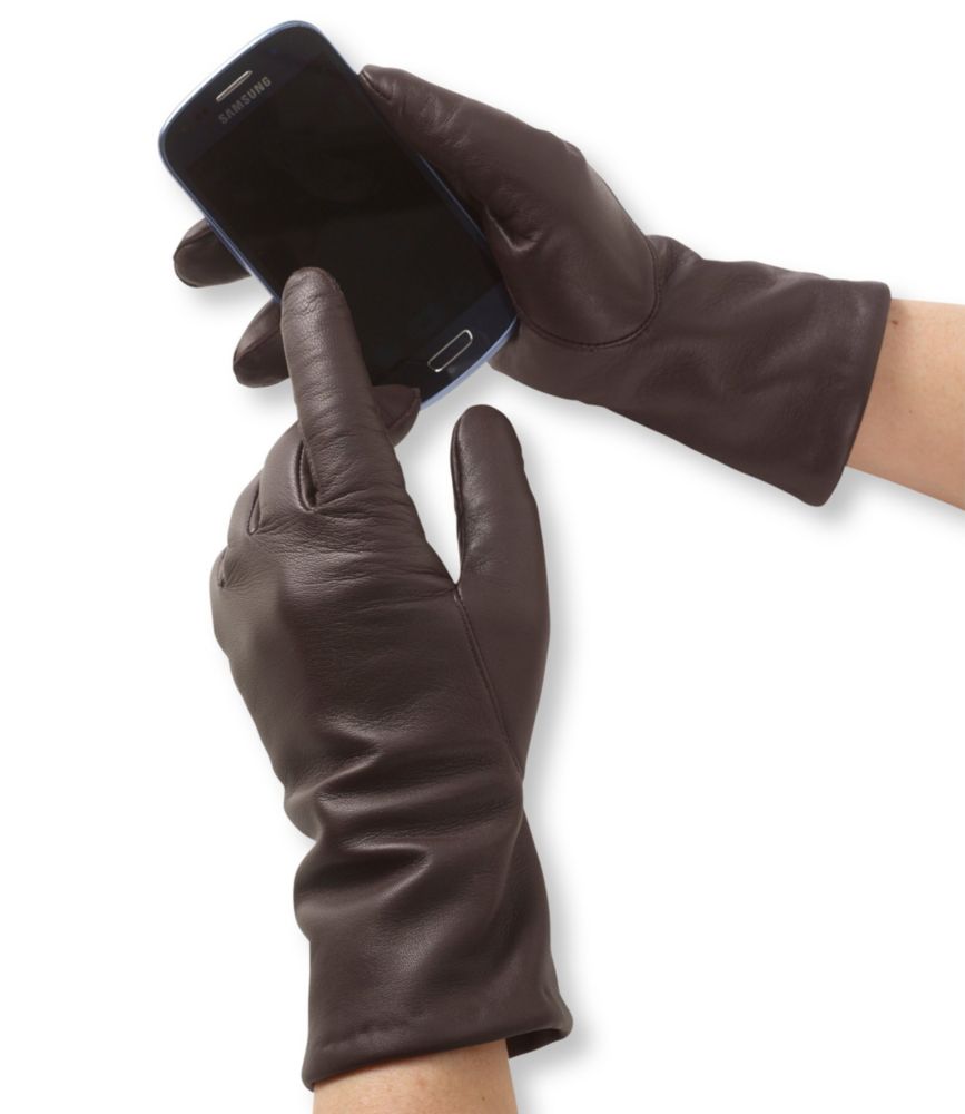 ladies leather touchscreen gloves