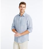Men's L.L.Bean Linen Shirt, Slightly Fitted Long-Sleeve Stripe