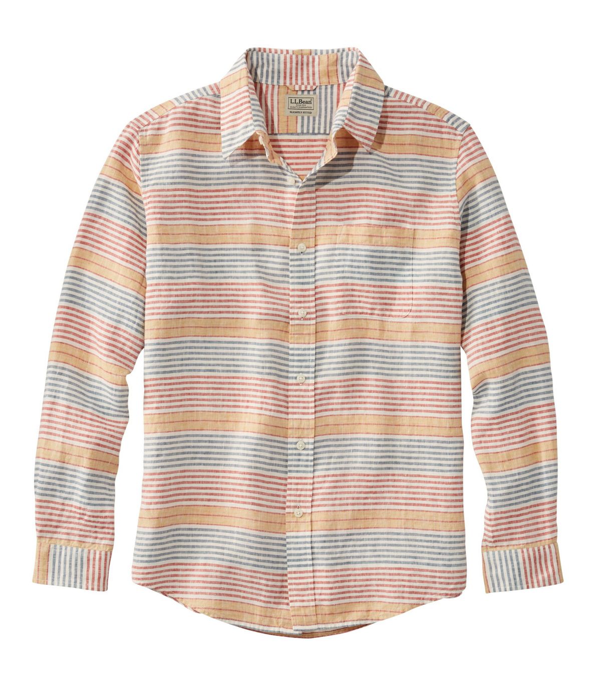 Men's L.L.Bean Linen Shirt, Slightly Fitted LongSleeve Stripe at L.L. Bean