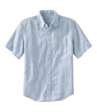 L.L.Bean Linen Shirt, Slightly Fitted Short-Sleeve Stripe