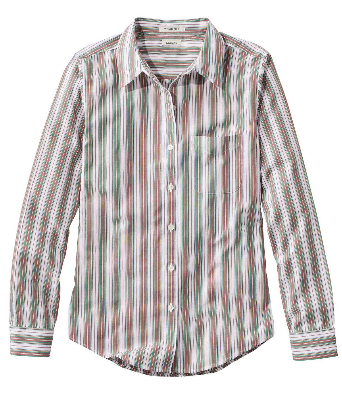 Women's Wrinkle-Free Pinpoint Oxford Shirt, Long-Sleeve Relaxed Fit Stripe