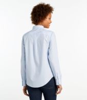 Women's Wrinkle-Free Pinpoint Oxford Shirt, Long-Sleeve Relaxed Fit Stripe