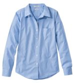 Women's Wrinkle-Free Pinpoint Oxford Shirt, Long-Sleeve Relaxed Fit Stripe