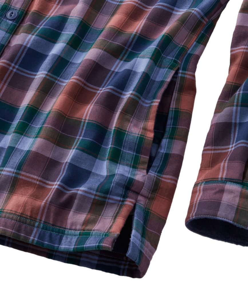 Women's Fleece-Lined Flannel Hoodie, Plaid, Rustic Red, small image number 5