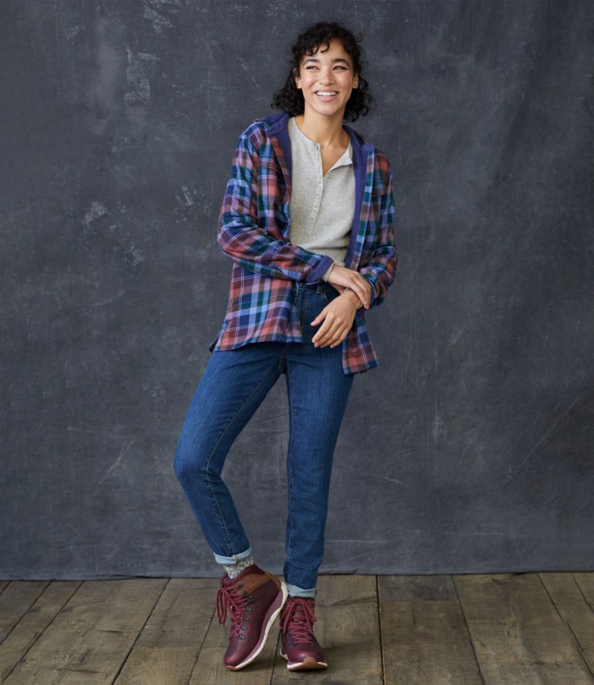 Women s Fleece Lined Flannel Hoodie Plaid Shirts Button Downs at L.L.Bean