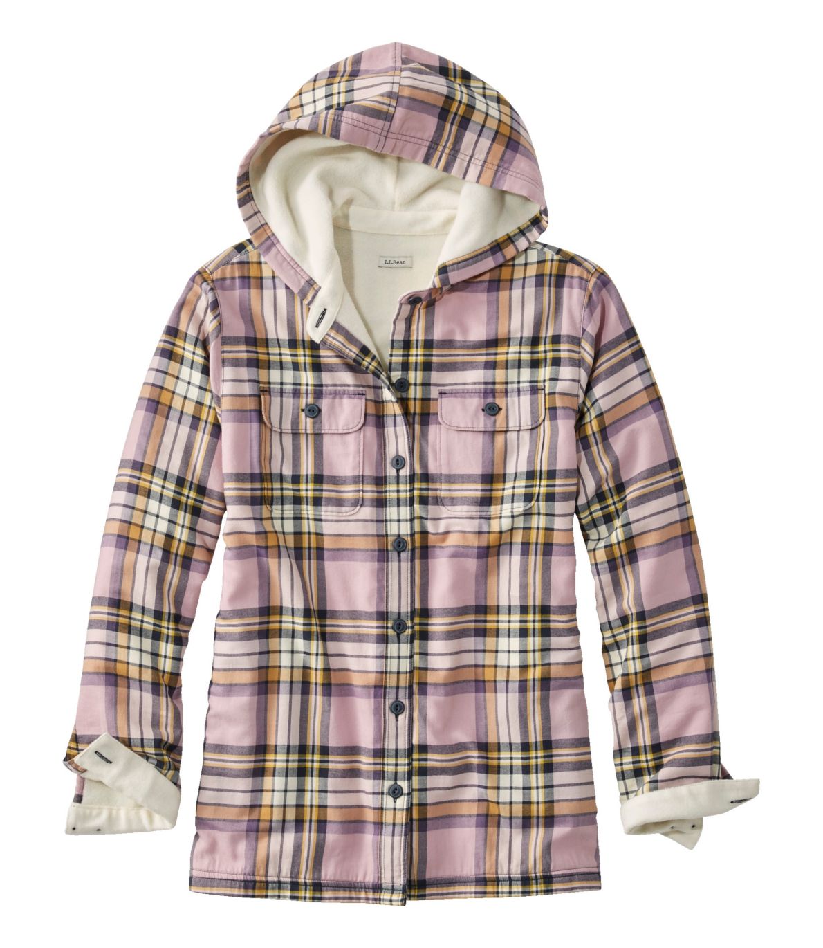 Women's Fleece-Lined Flannel Hoodie, Plaid