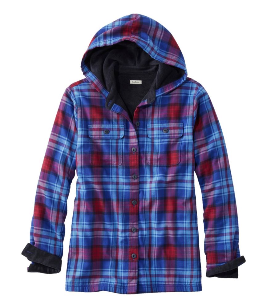 Women's FleeceLined Flannel Hoodie, Plaid Shirts & Tops at L.L.Bean